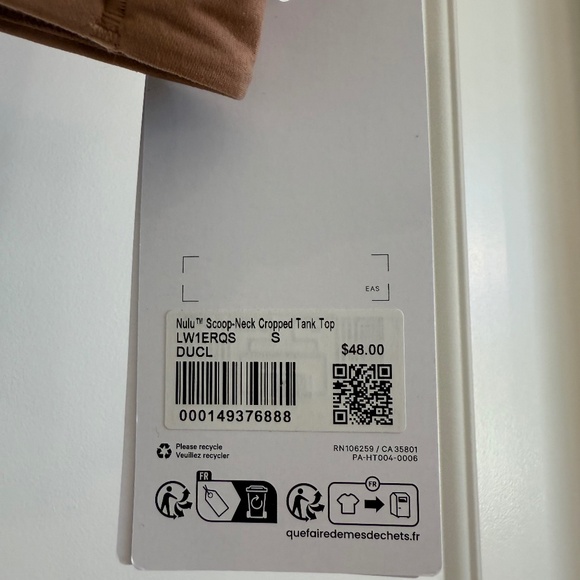 Lululemon Nulu Scooped Neck Cropped Top Dusty Clay/Brown, NWT - Picture 5 of 5